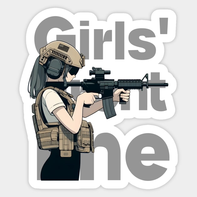 Girls' Frontline Tactical Chic Tee: Where Strength Meets Style Sticker by Rawlifegraphic